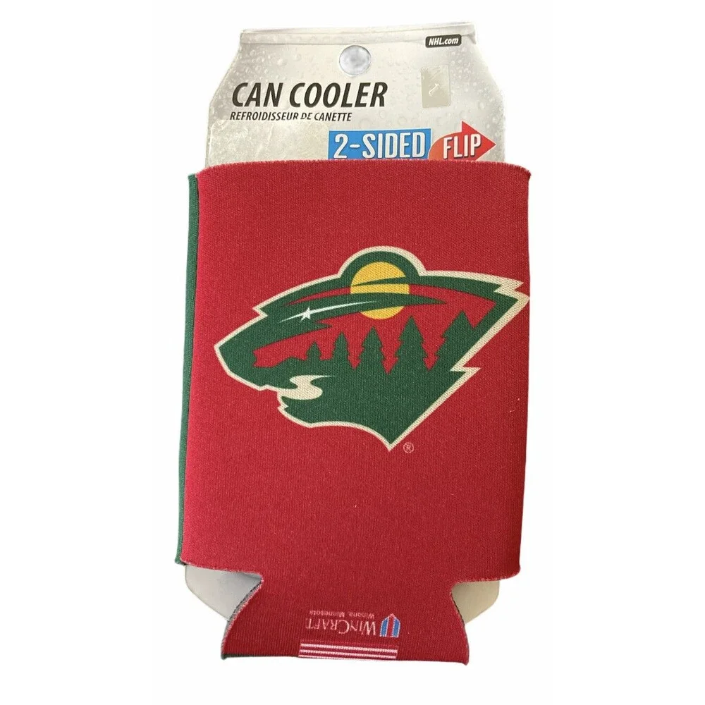 2Pack Minnesota Wild Can Cooler Cover 2-Sided Design